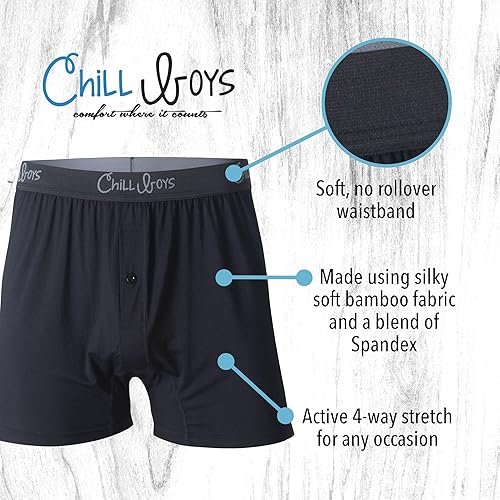 Miniatura 2 de Chill Boys Viscose from Bamboo Boxers for Men - Cool Comfortable, Soft Breathable Underwear - Boxer Shorts (1 Pack)