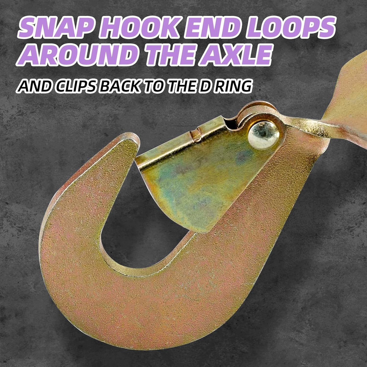 Heavy Duty Adjustable Car Tie Down Kit with Snap Hooks -Break Strength 10,000 lbs-Working Load 3333 lbs - Pack of 4 (Purple)