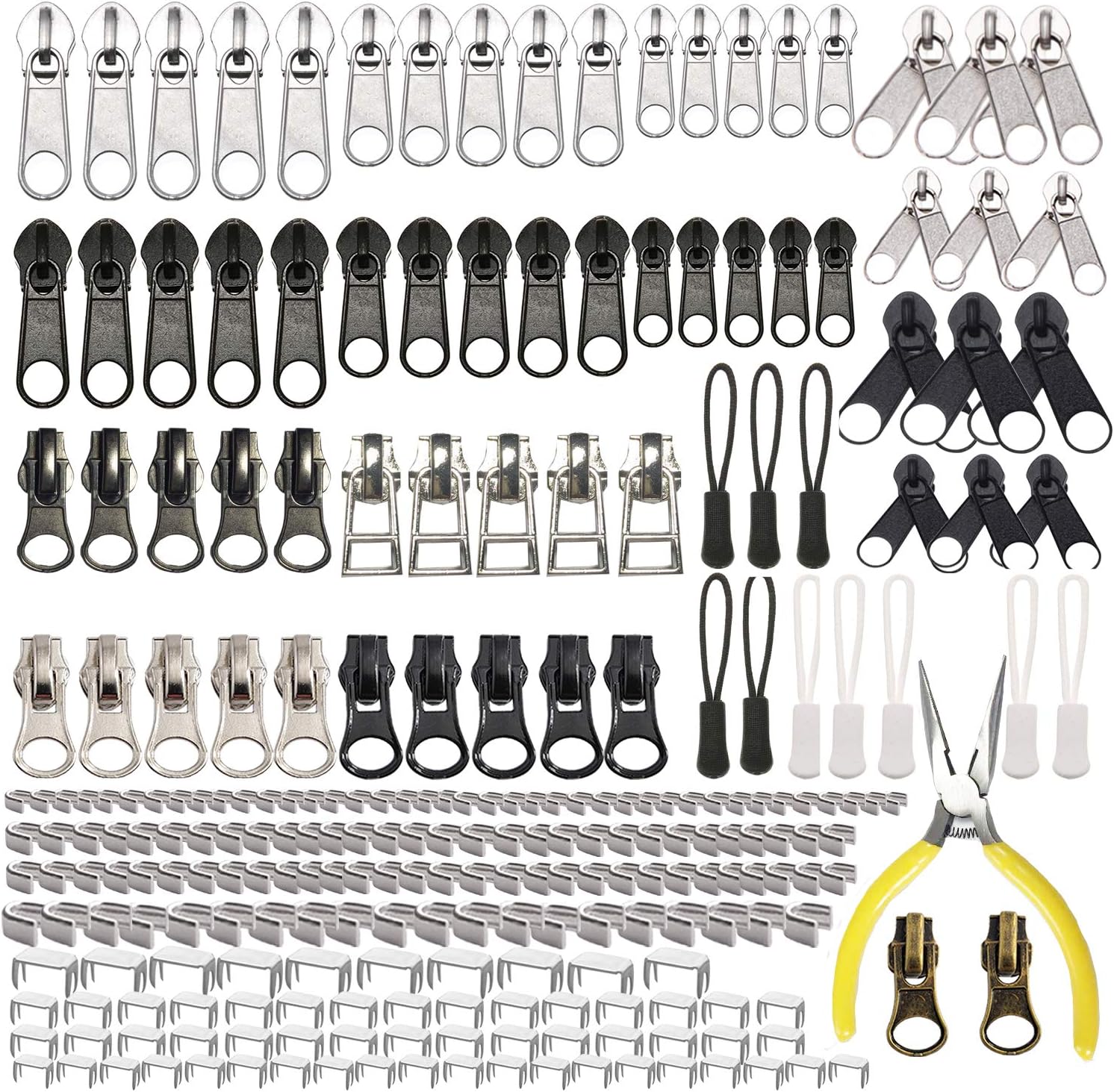 Zipper Repair Kit 255 Pcs Zipper Replacement Kit with
