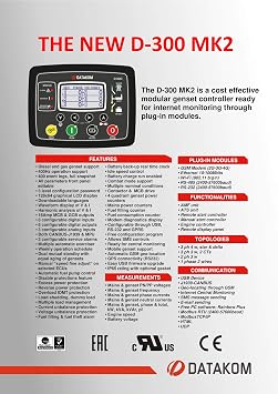 D-300-MK2 Multifunctional Genset Controller with MPU, J1939
