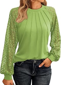AUTOMET Womens Long Sleeve Shirts Lace Tops Business Casual Fall Fashion Outfits Clothes Knitted Y2k Blouses
