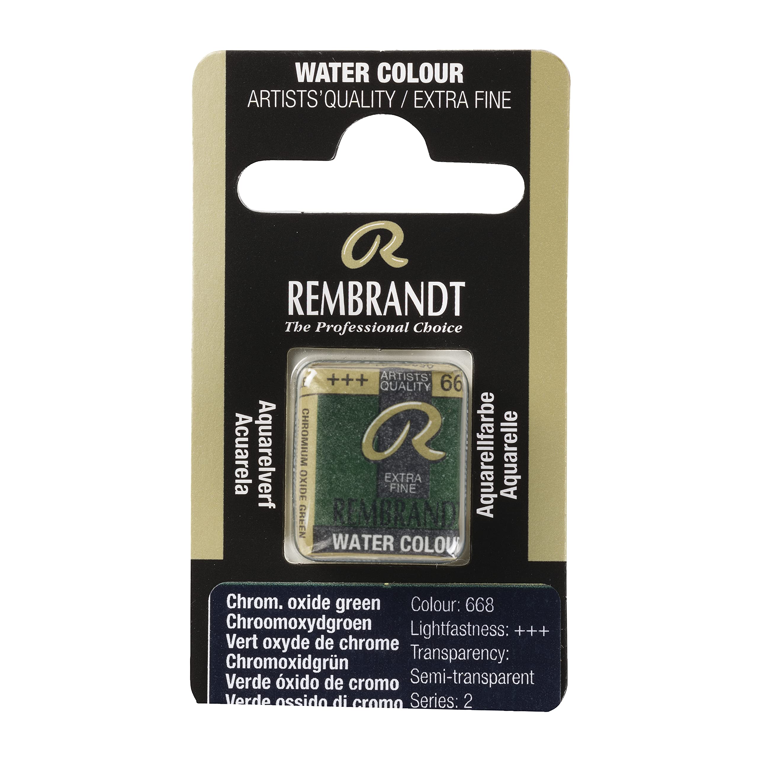 Rembrandt Chromium Oxide Green Watercolour Pan 668 (05866681)