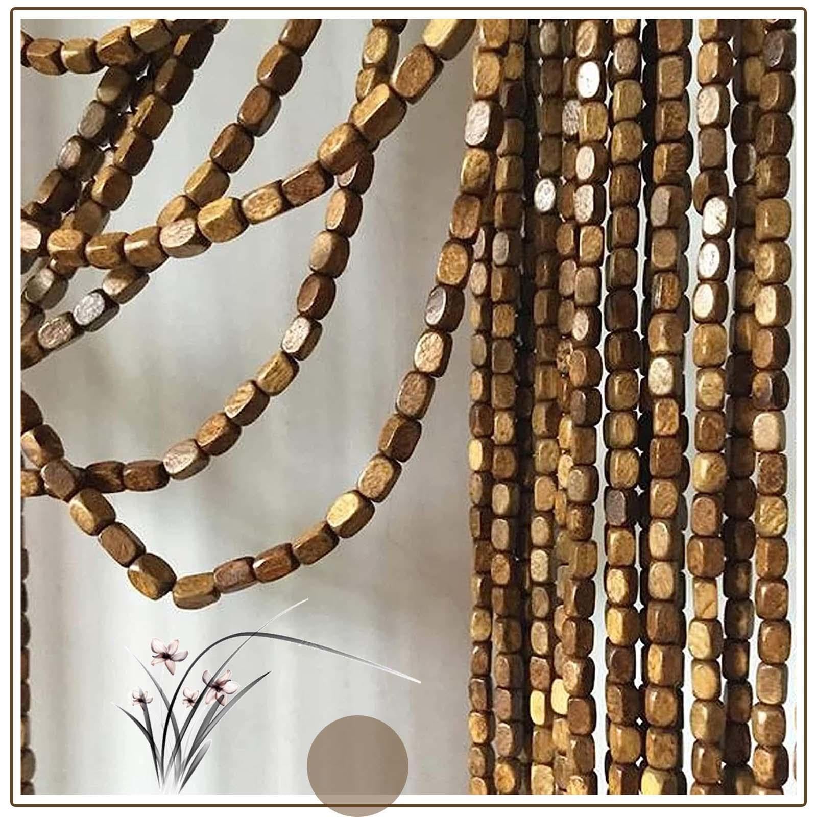 Rideaux De Perles Rétro Rideaux De Porte,Rideau De Perles Fait Main en Bois De Bambou Naturel,Panneau De Séparation Décoratif,Brins Rideau De Perles Suspendu Pour Intérieur,W×H-120strands(120×200cm)