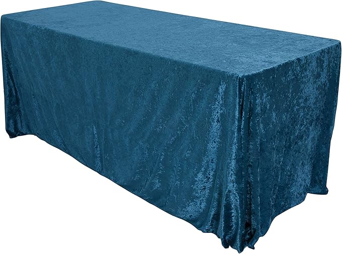 Zhen Linen 90" x 132" Rectangular Velvet Tablecloth (Teal