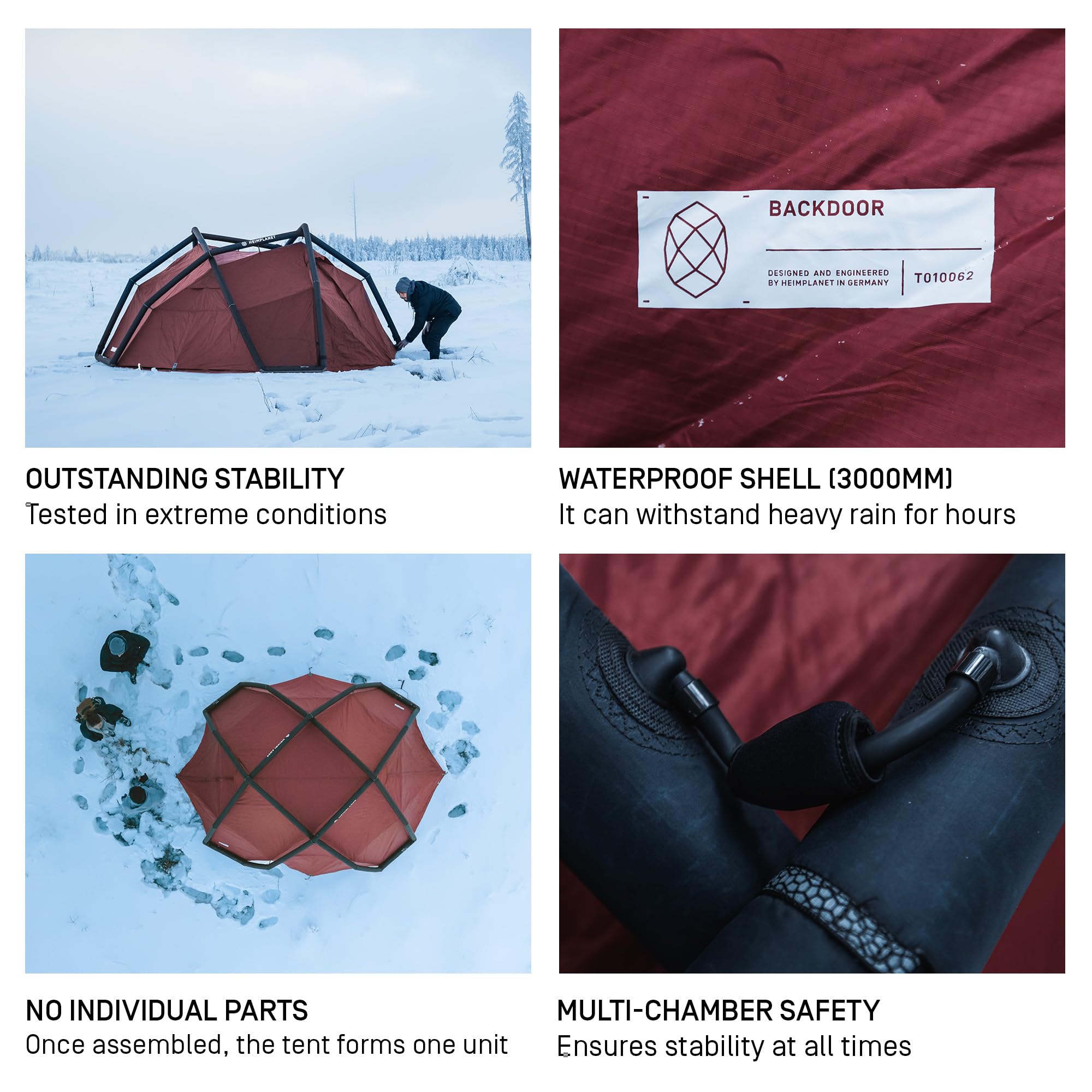 Amazon.co.jp: HEIMPLANET バックドアテント:4人用 4シーズン レッド 
