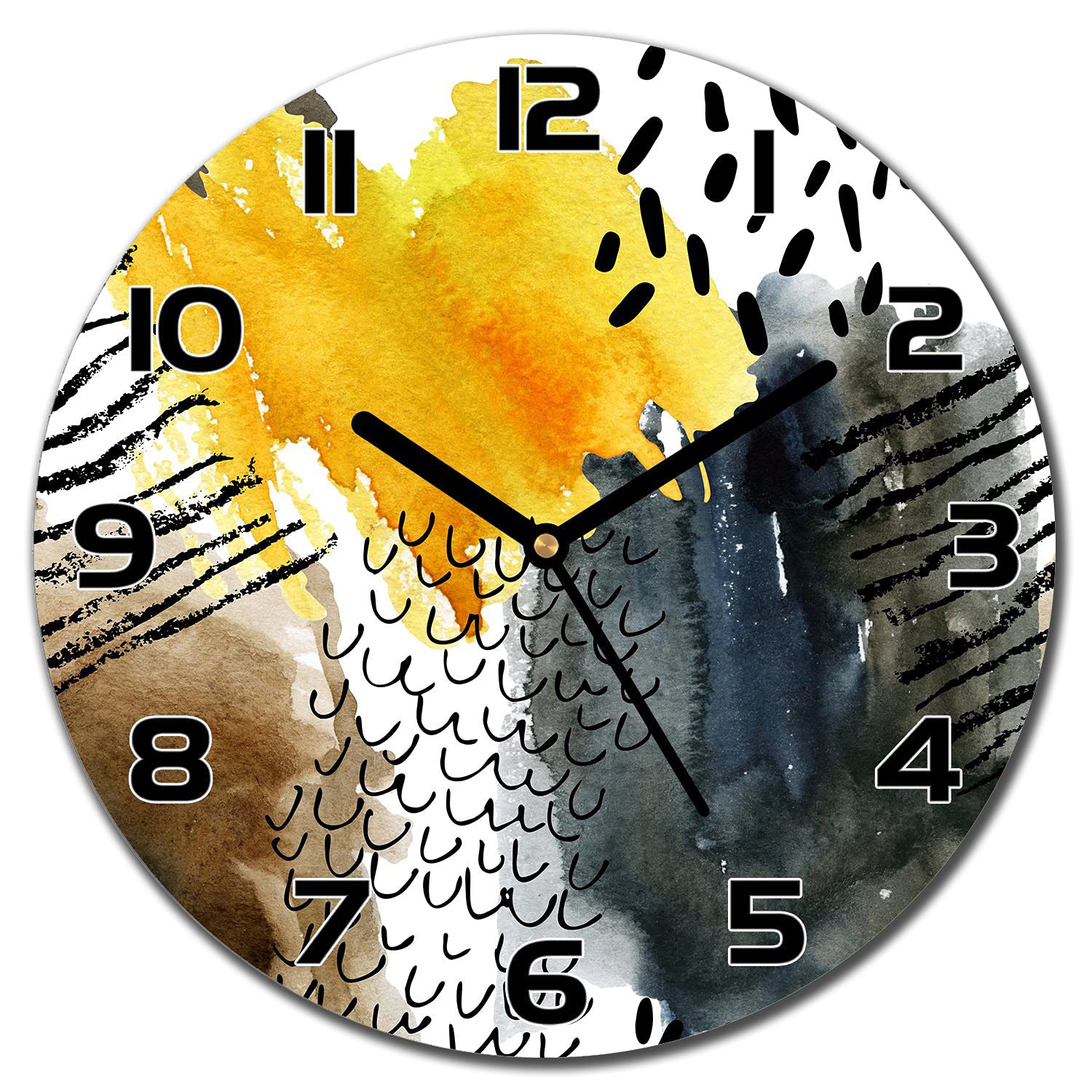 Horloge en Verre Cuisine et Salon Motif Abstrait Automne