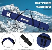 AUMTISC Sízsák Snowboard Táska Párnázott Sífelszerelés Szállító Táska Állítható Fogantyúval Kék 170x185 cm 3