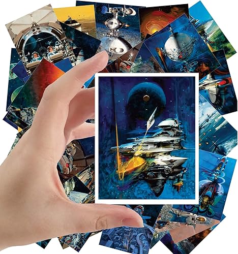 Miniatura 3 de Calcomanías grandes (24 piezas de 2.5 x 3.5 pulgadas) Revista de arte futurista de ciencia ficción vintage de Frank Rudolph Paul