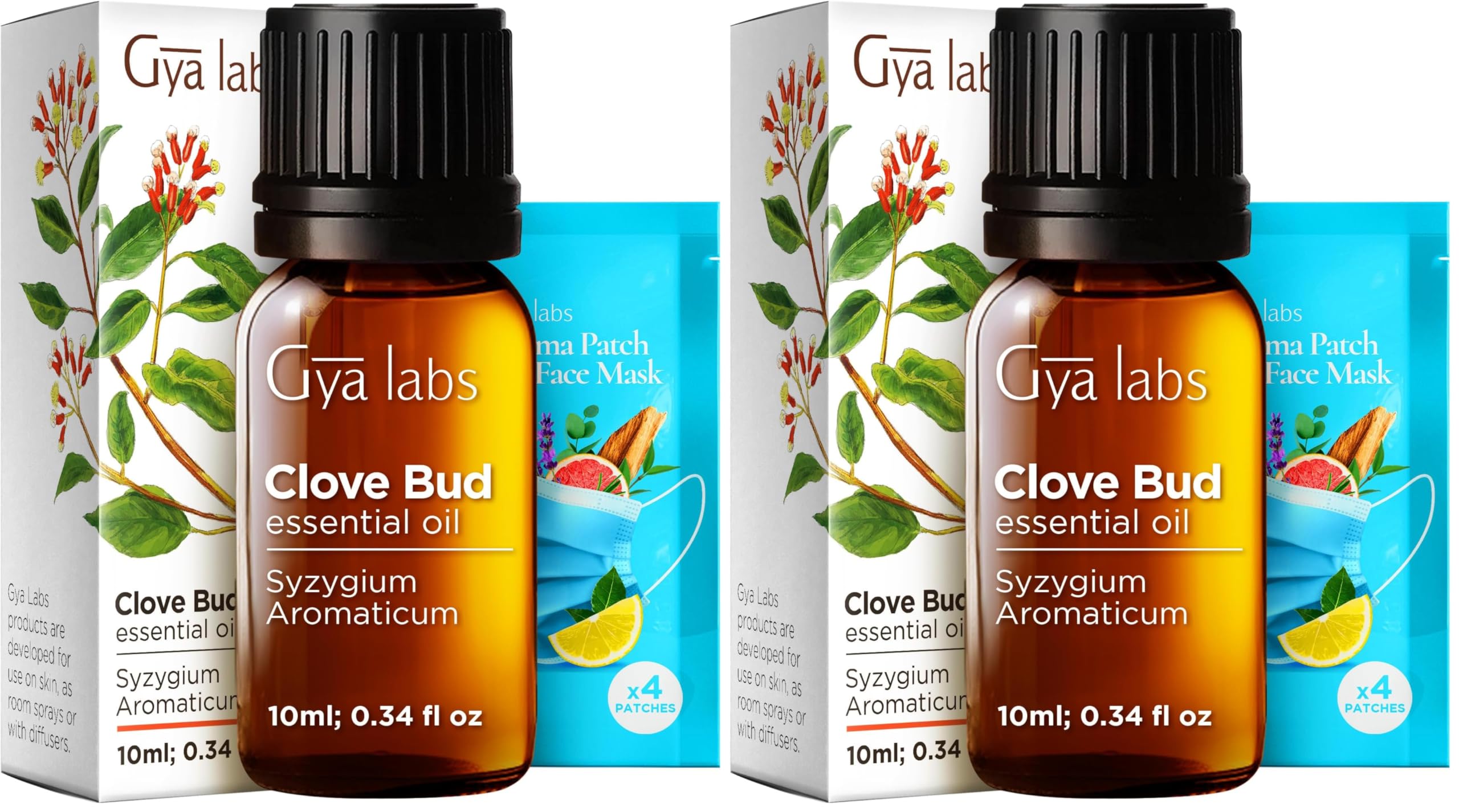 Clove Bud Essential Oil for Skin, Hair &amp; Diffuser - 0.34 Fl Oz (2-Pack)