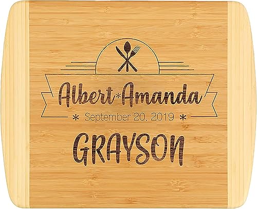 Miniatura 2 de Tabla de cortar de bambú, personalizable con tu propio texto, diseña tu propia tabla, regalo personalizado, Diseño 08