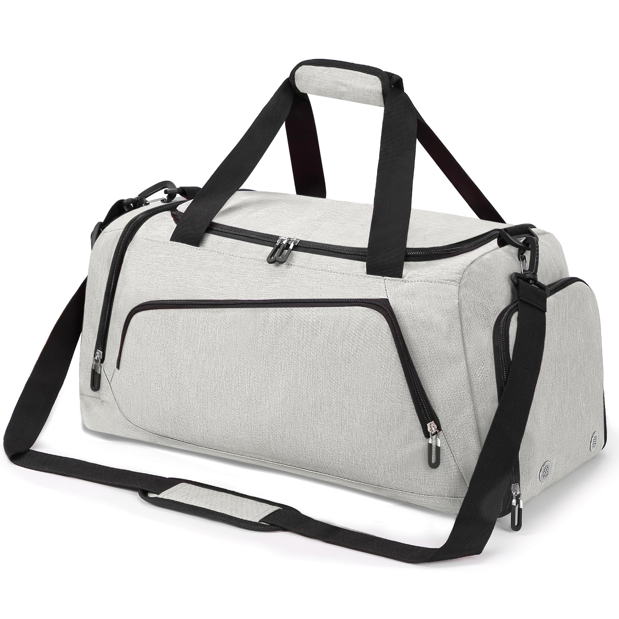 OLQI Gym Bag with Shoe Compartment & Wet Pockets for Men/Women,Sports Duffle Bags for Workout/Fitness/Travel (Beige, 20"x11"x11")