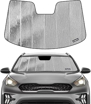Pigenius Windshield Sunshade for Kia NIRO 2017-2022 Gen 1 / DE Hybrid/EV, Reversible Silver/Black