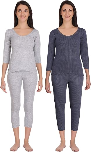 Selfcare Women Poly Cotton Thermal Top and Pyjama Set (Pack of 2 Set)