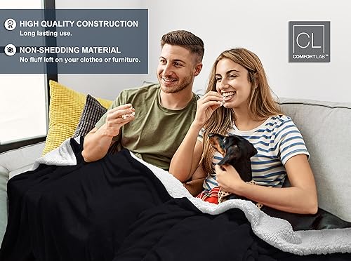 Miniatura 4 de Comfort Lab Manta reversible de franela Sherpa  Elegante manta esponjosa para sofá y decoración del hogar  Anti frisado no se desprende, acogedora y