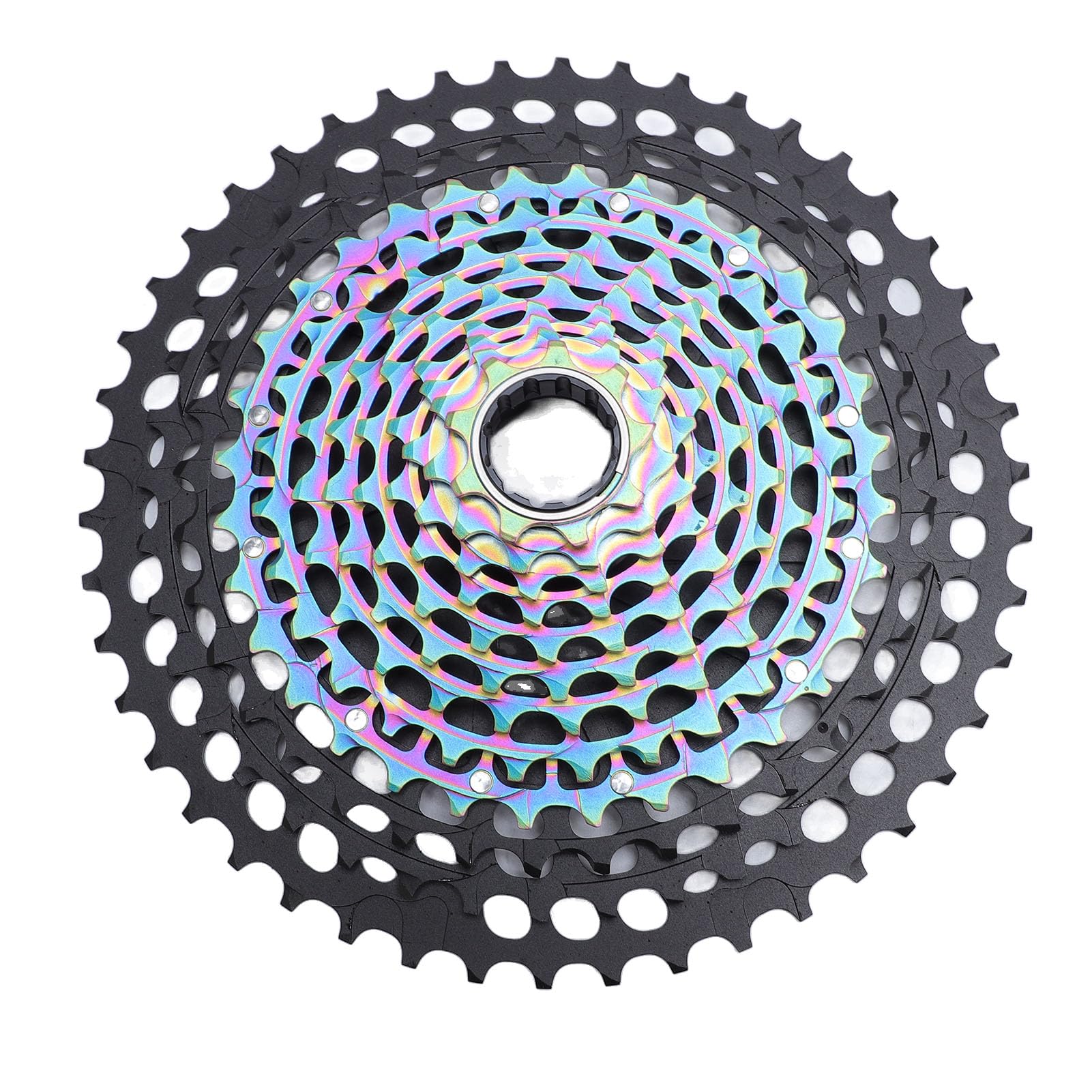 Chrees Aleación de aluminio CNC Hollow Bike Casete, XD FreeHub, fácil instalación para cassettes de bicicleta volante con cambio rápido de marcha (negro colorido)