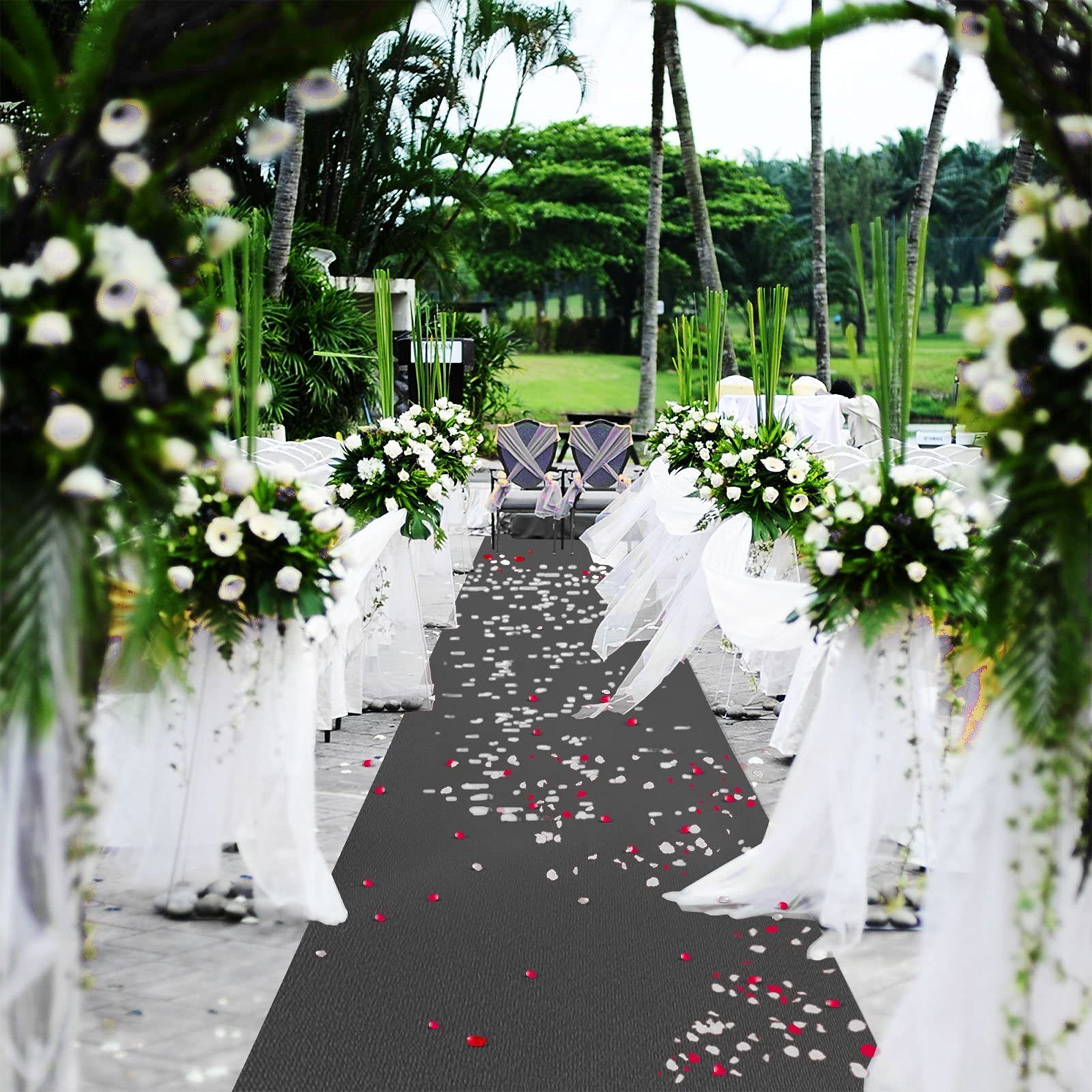 Floordirekt Tappeto per eventi e fiere, tappeto in feltro agugliato, per fiere, matrimoni ed eventi, rivestimento per pavimenti in diversi colori e dimensioni (200 x 300 cm, antracite 55 LV)