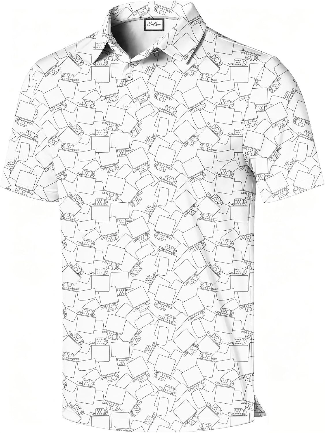 Men's Casual Graphic Polo Shirt, Regular Fit, Short Sleeve Novelty Printed Polo, Eye Catching Artistic Design