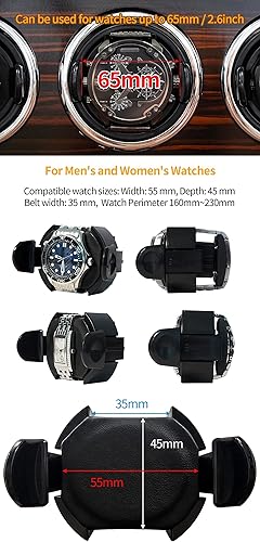 Miniatura 4 de Oryx Watch Winders for 36 Automatic Watches Wooden Rotating Watch Box 15 Rotation Modes Setting Display Case with LED Light, AC or USB Powered Super