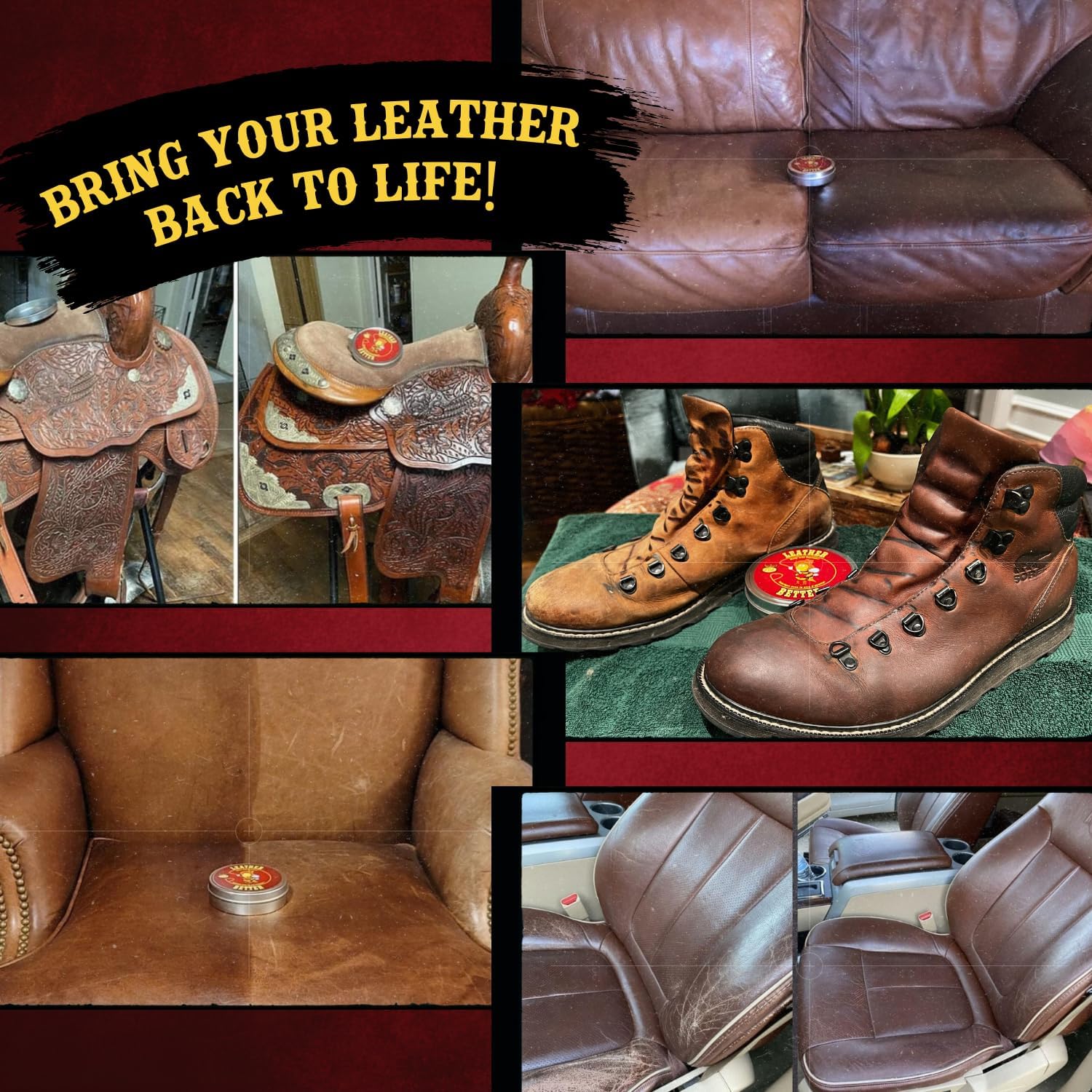 Leather Better Natural Leather Furniture Conditioner - for Boots, Shoes, Purses, Car Seats, Jackets, and Couches/Restore Moisture and Prevent Cracking / 10.04 oz - Image 3
