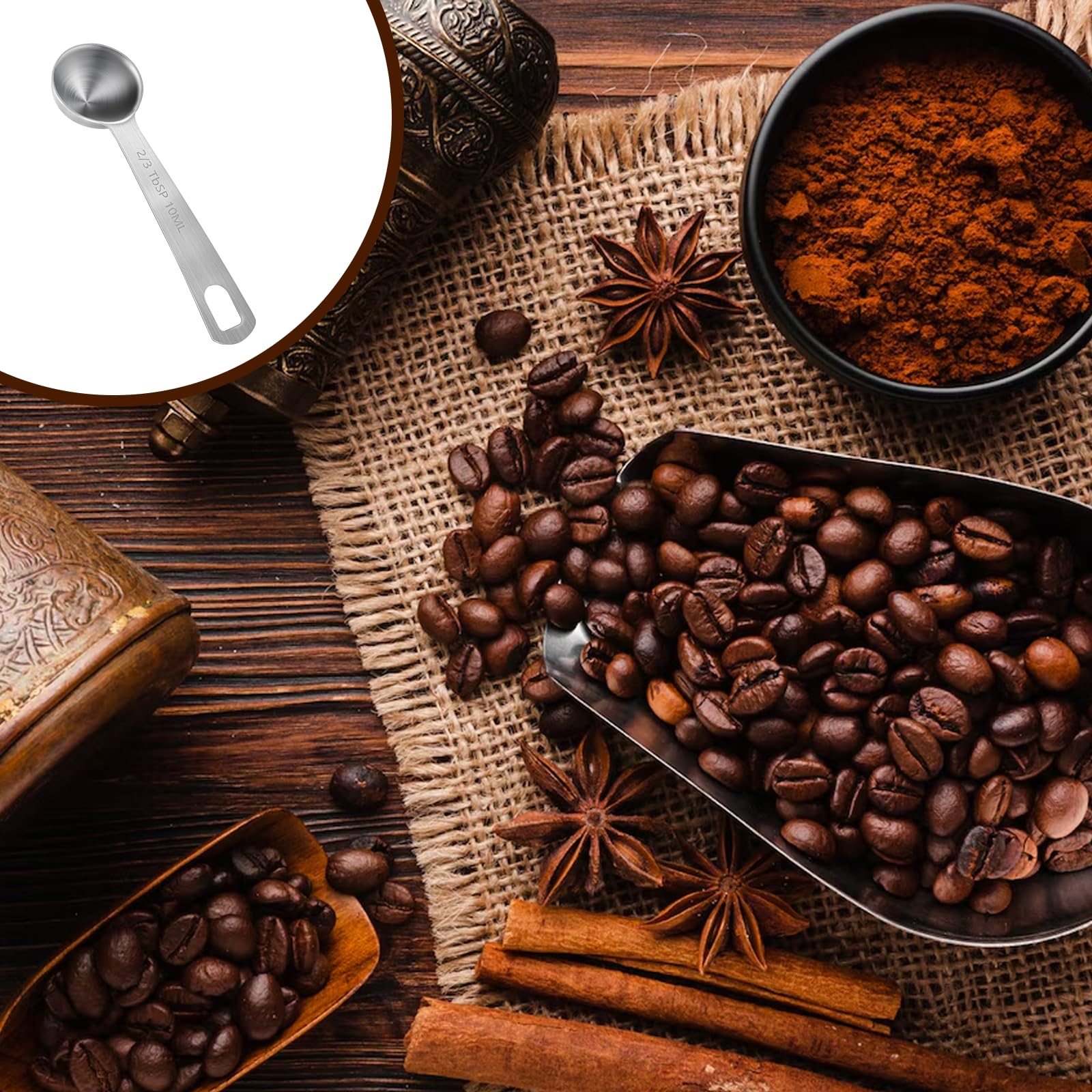 2 stuks 15 ml roestvrijstalen koffielepels, koffiedoseerlepel 15 ml, koffielepel-portioneerder, koffielepel met lang handvat, voor het meten van droge en vloeibare ingrediënten, koffiedik, bonen 2 stuks 15 ml roestvrijstalen koffielepels, koffiedoseerlepel 15 ml, koffielepel-portioneerder, koffielepel met lang handvat, voor het meten van droge en vloeibare ingrediënten, koffiedik, bonen