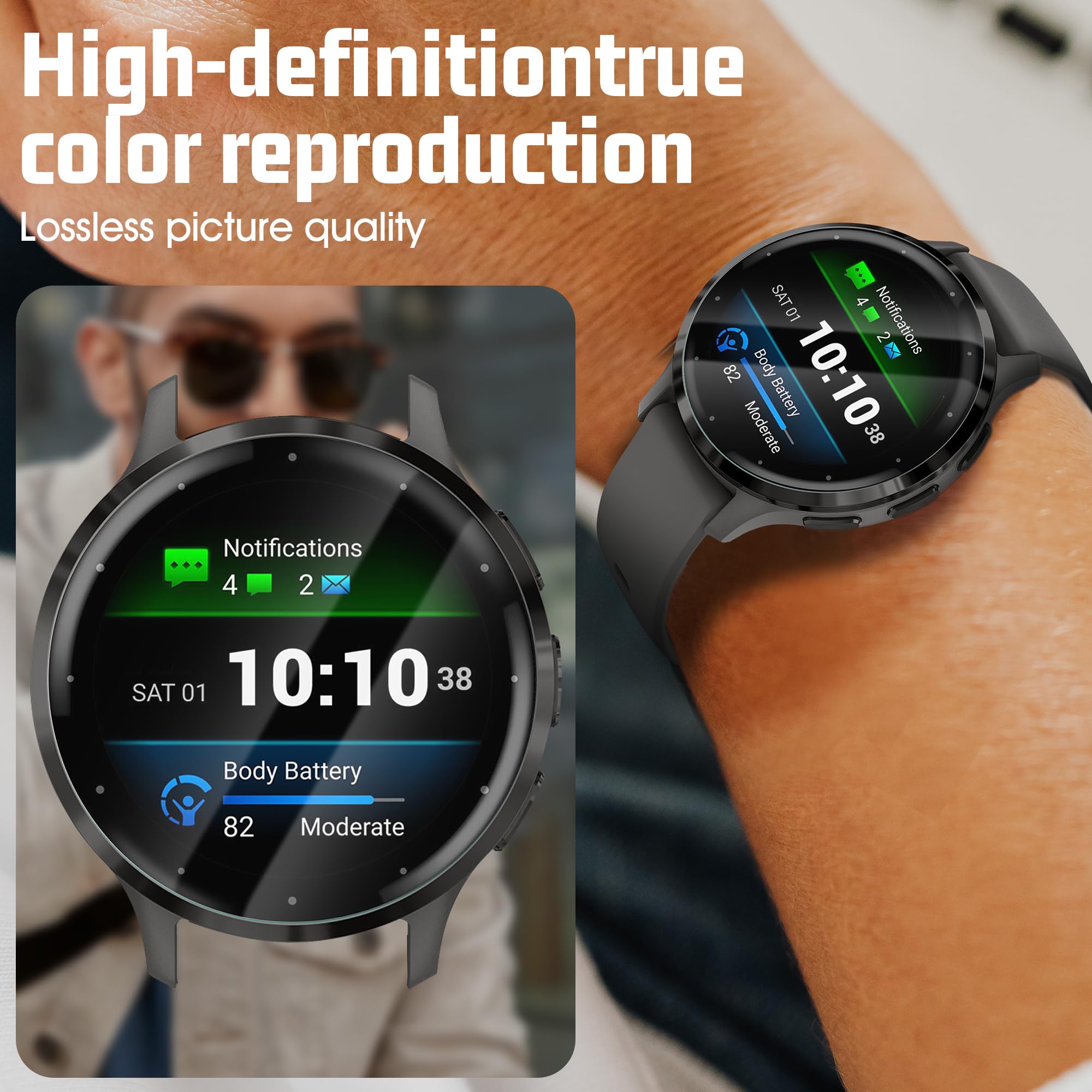 NEWZEROL 4-częściowy ochraniacz ekranu kompatybilny dla Garmin Venu 3s, [odporny na zarysowania] [wysoka rozdzielczość] [bez pęcherzyków] Elastyczna folia ochronna TPU dla Garmin Venu 3s