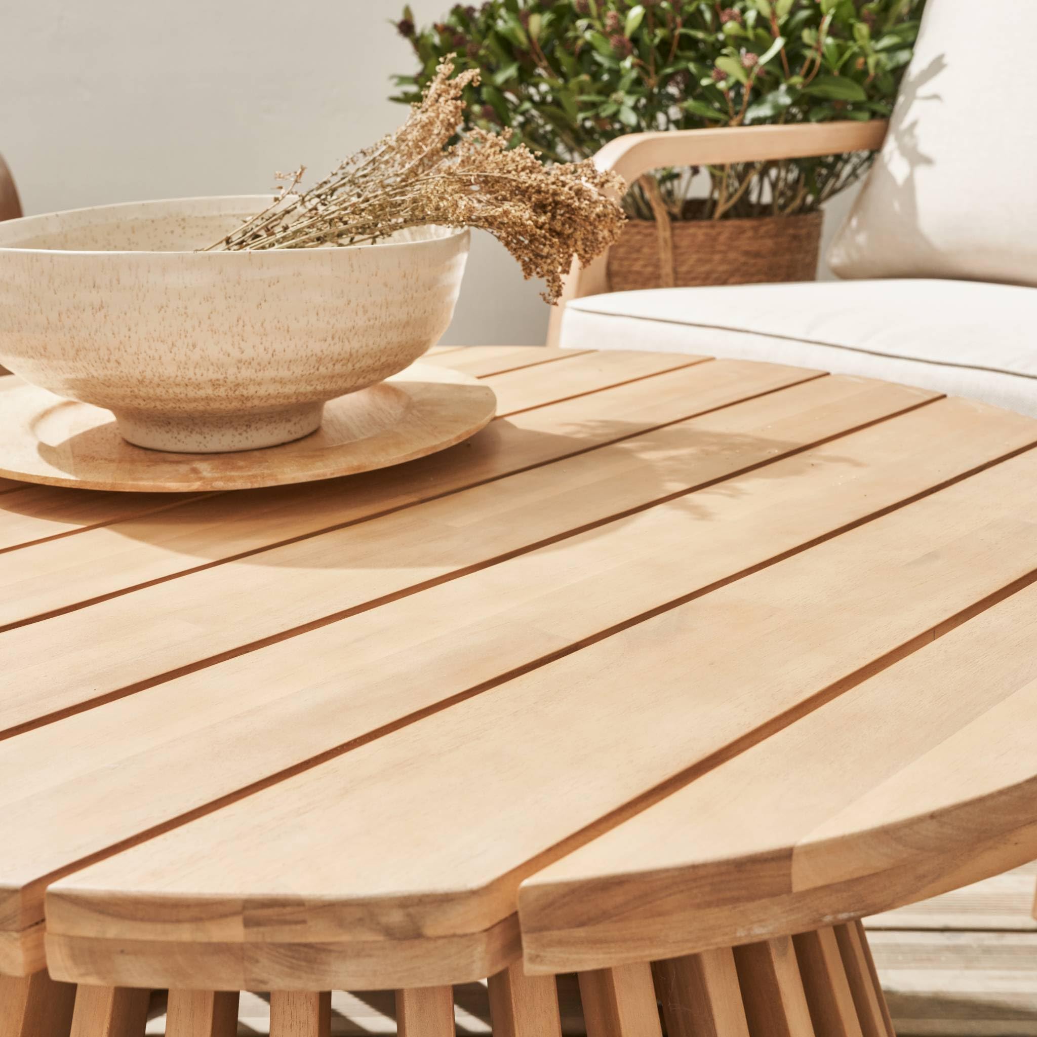 sweeek - Table Basse de Jardin Ronde en Bois d'acacia. intérieur/extérieur Ø80cm