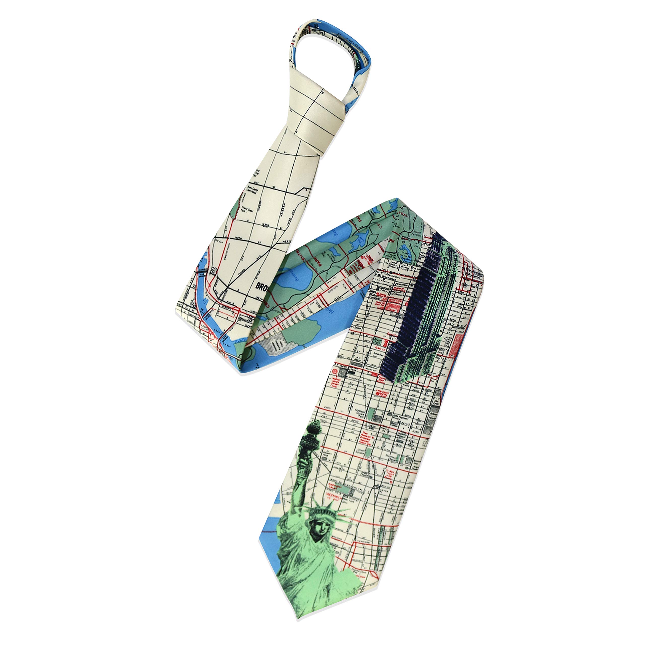 The Tie Company Men's 22 - Liberty Map The Tie Co™ Printed Collection Wide Ties - Musical/Usa/Novelty (22 - Liberty Map)