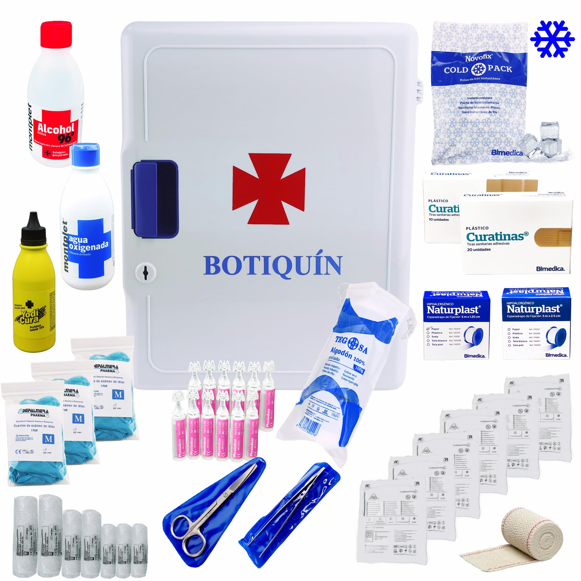 Pharma✮ Armario Botiquin Primeros Auxilios Grande de Pared Casa Mutua Botiquines Homologados Completo para Entorno Doméstico Laboral o Empresarial