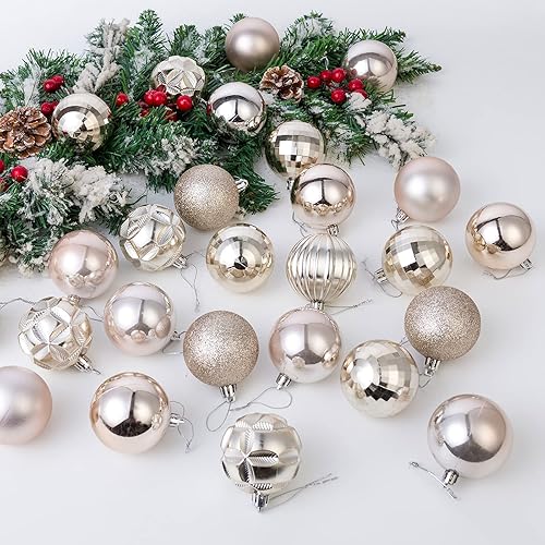 Miniatura 8 de AMS Esferas de Navidad de 2.36 pulgadas2.362 in, 34 unidades, adornos grandes, decoraciones para fiestas, inastillables, colgantes para decoración