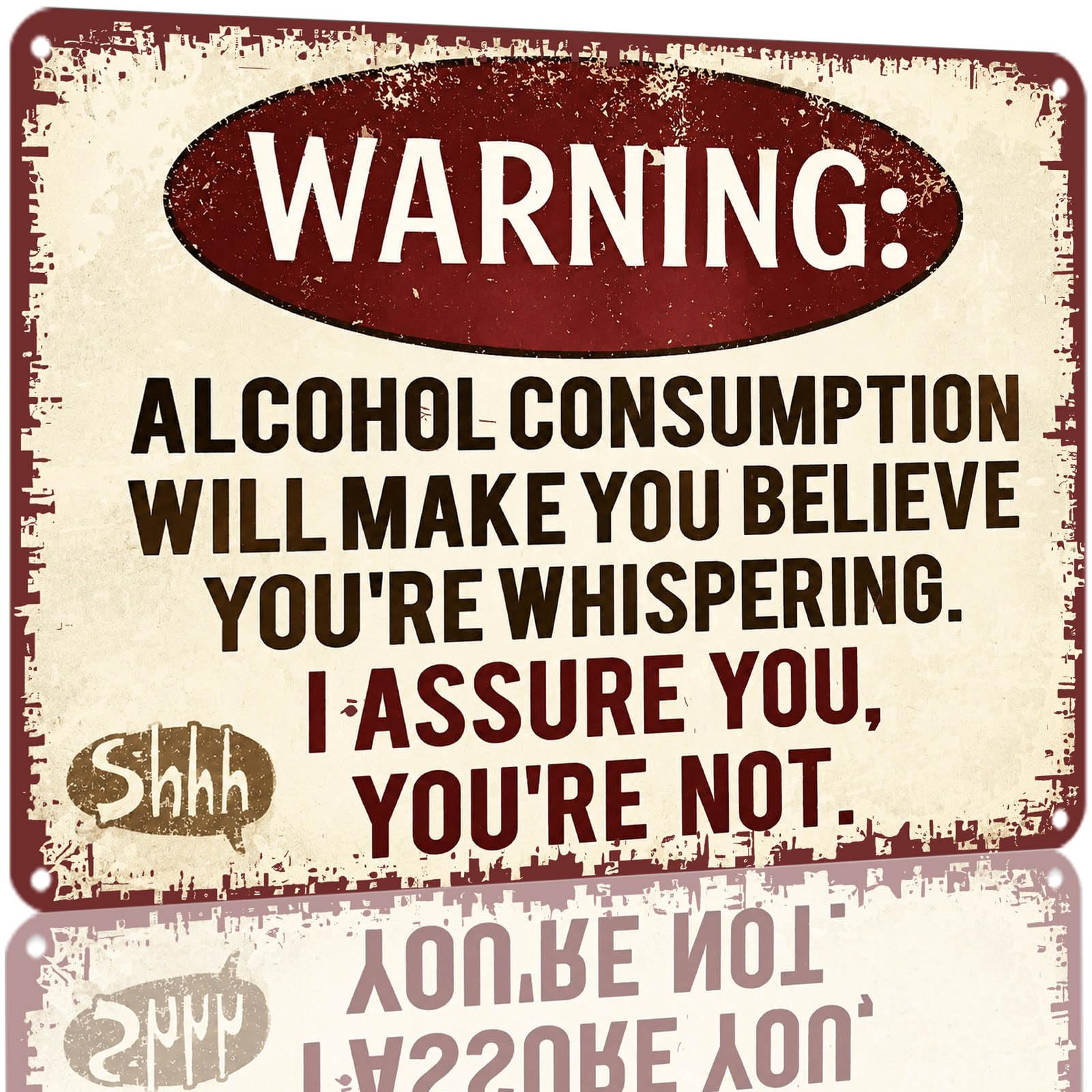Kwqdozf As Pic Vintage 8X12 Inch Aluminum Warning Sign Funny Alcohol Decorative Metal Tin