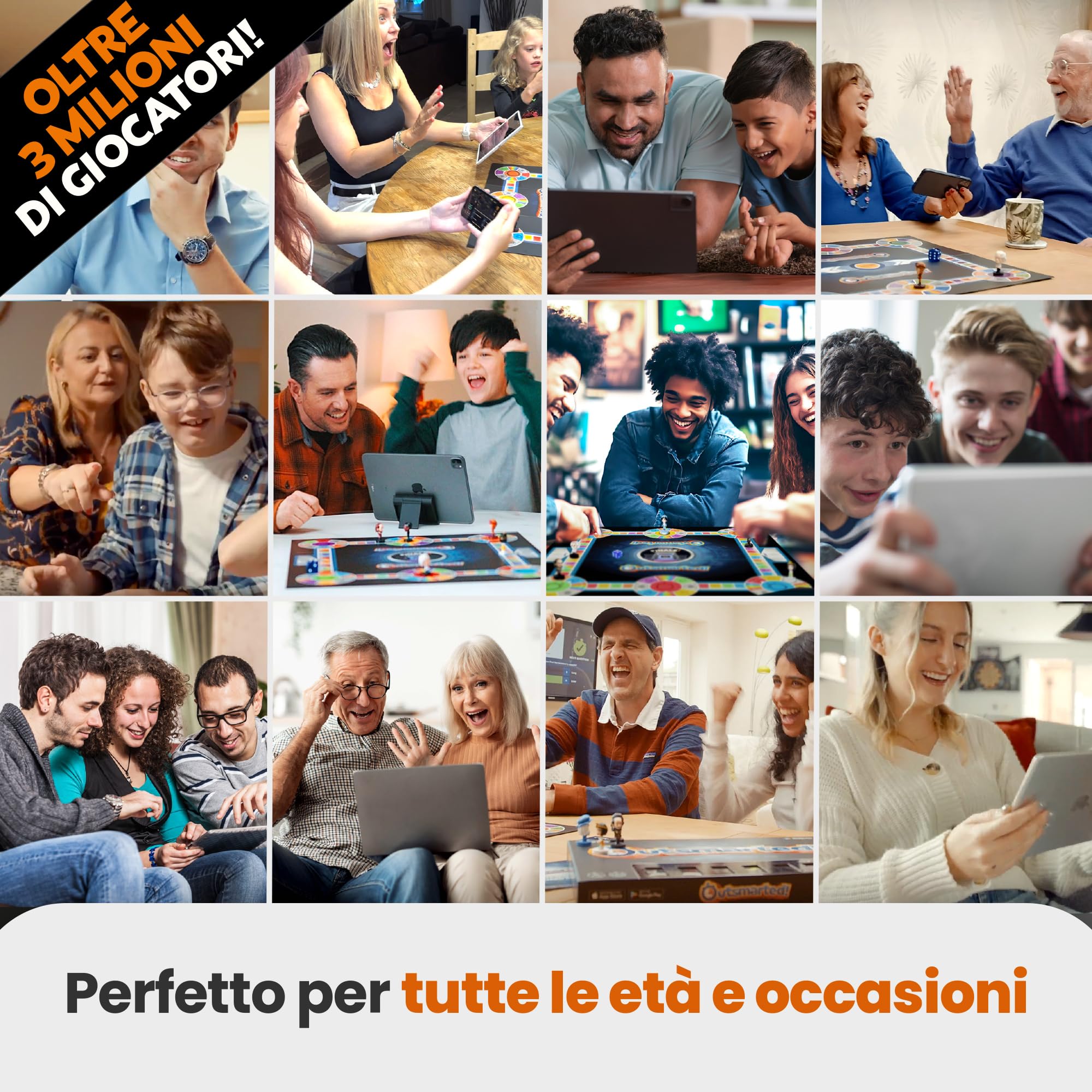 Outsmarted Ultimate Edition – 10 entusiasmanti categorie bonus | Bambini, ragazzi e adulti | Per le serate di gioco in famiglia e con gli amici | 2–24 giocatori | Età +8 | +10.000 domande