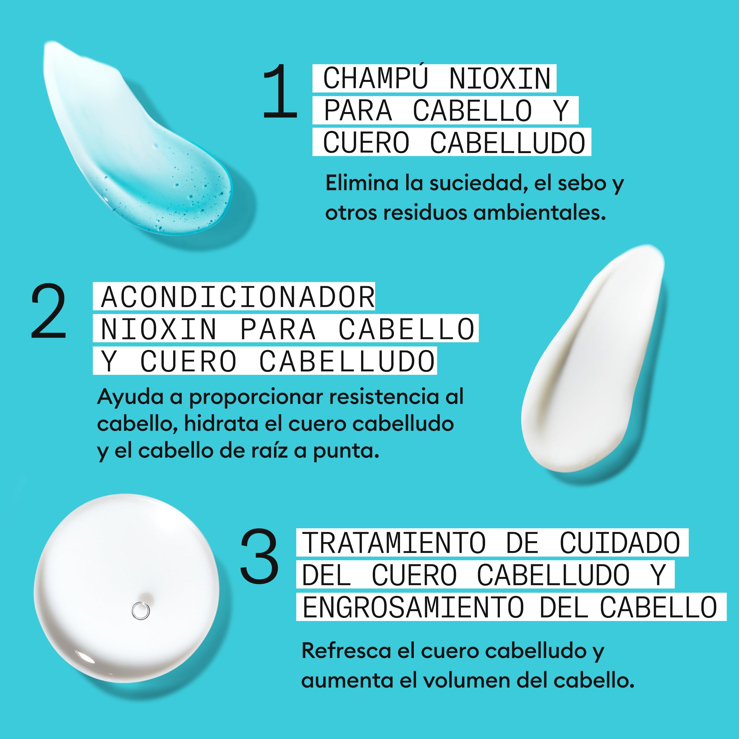Nioxin Sistema 3 Champú Acondicionador Tratamiento Cabello Teñido Dañado Debilitamiento Leve