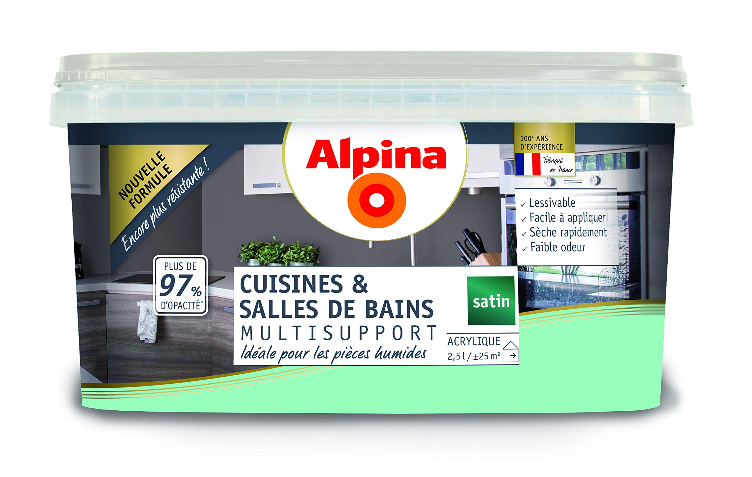 ALPINA Cuisines & Bains Menthe glaciale : Solution Anti Vapeur et Lessivable