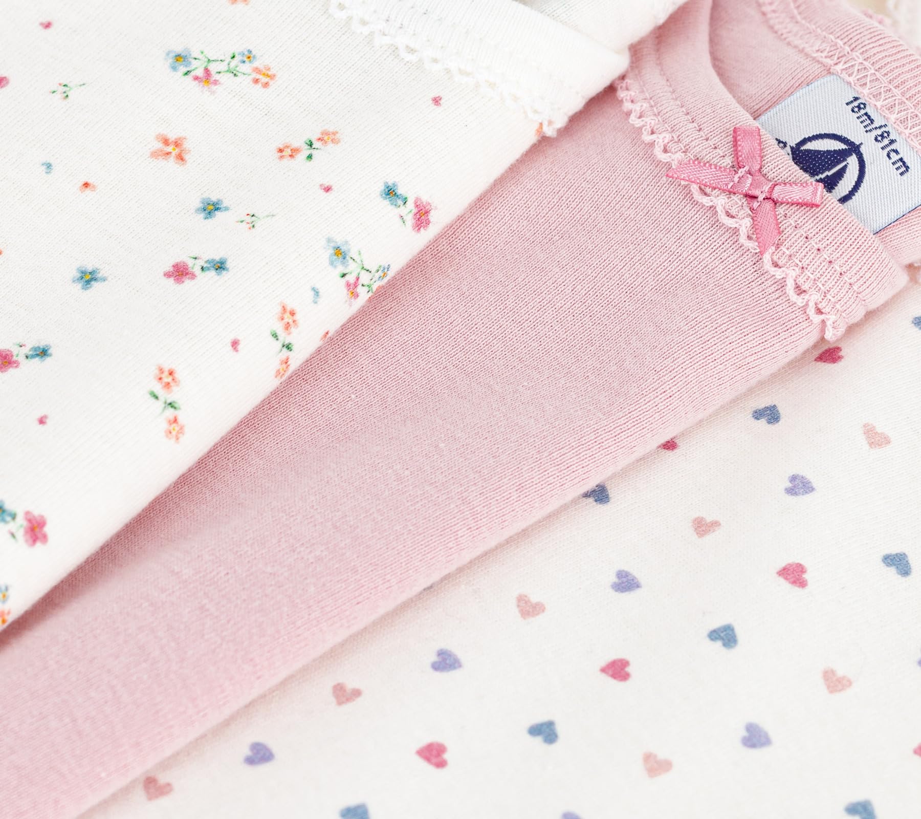 Petit Bateau Lot de Bodies Manches Longues en Coton Imprimé Fleuri Bébé A0ed100 Sous Vêtements JOUR Bébé fille (lot de 3)