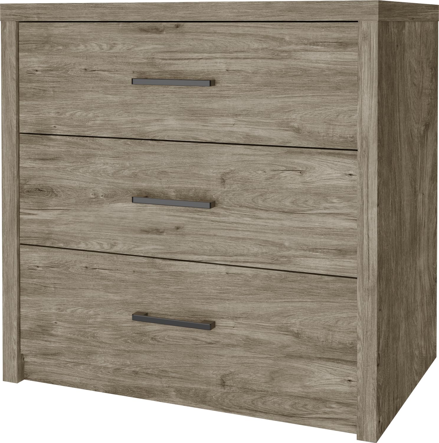 Zhiseek 3 Drawer Dresser for Bedroom, Wood Samll Chest of Drawers with Wide Storage Organizer, Mid-Century Modern Tall Nightstand for Closet, Entryway