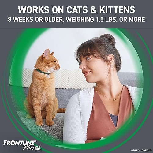 Vista 15 de Frontline Plus para gatos y gatitos (1.5 libras y más) Tratamiento de pulgas y garrapatas, 3 dosis