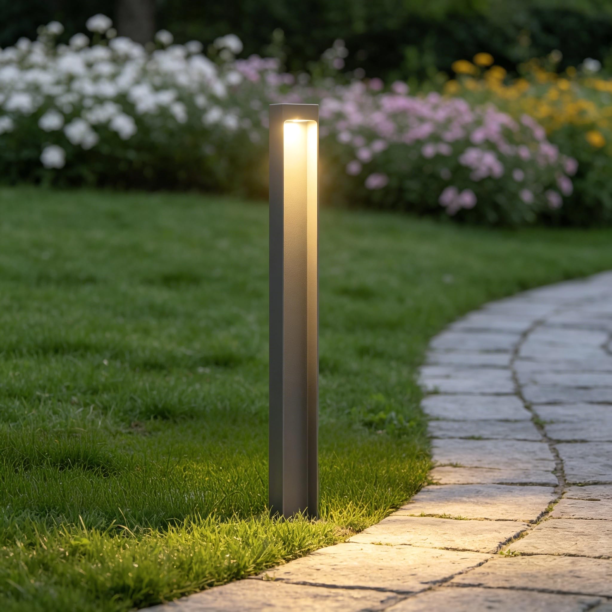 Mai & Mai Garden Lights Outdoor – Modern 80cm Bollard Light, IP65 Waterproof 5W LED 3000K Warm White, Outdoor Garden Lighting for Patio, Pathway & Driveway, Rayva03