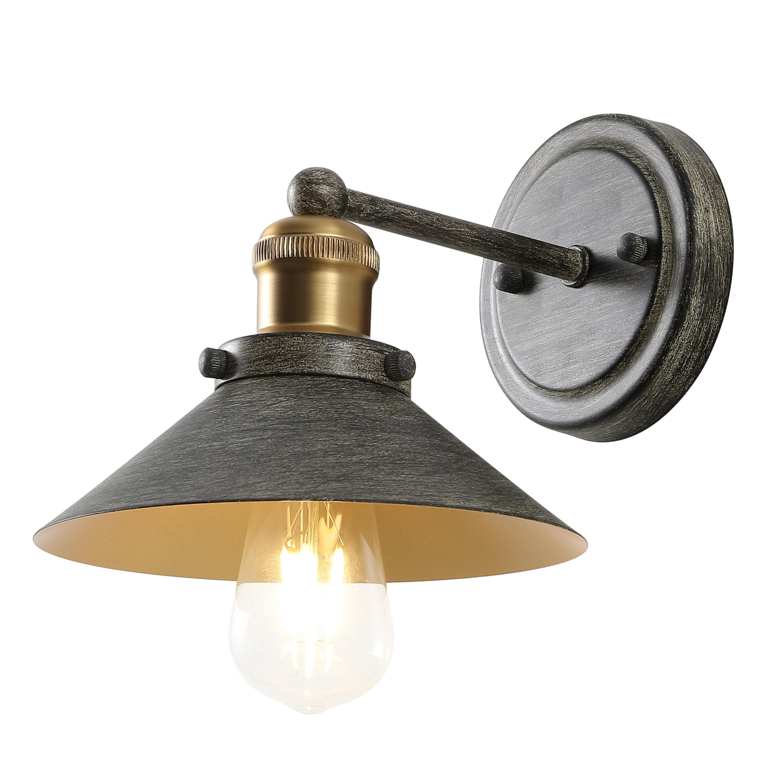 Photo 1 of JONATHAN Y July 1-Light 7.88" Vanity Light, Rustic Dark Gray/Brass Gold