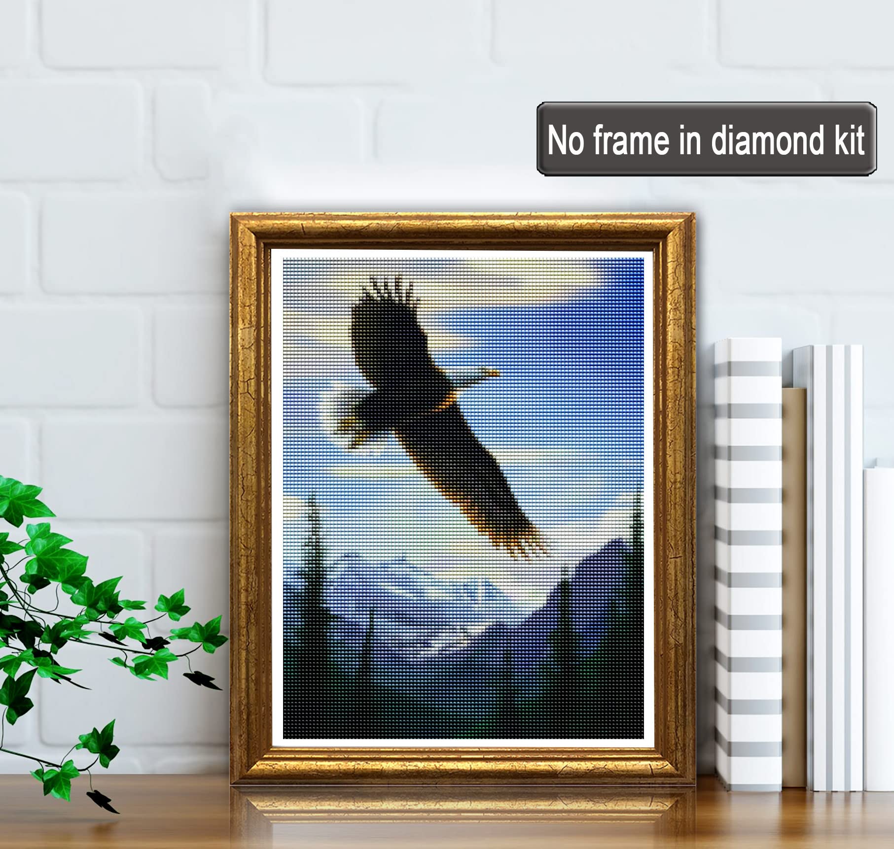 LOMBOY 5D DIY Diamond Painting Aigle - Kit Broderie Diamant Animaux 30x40 Cm, Peinture Strass Point De Croix