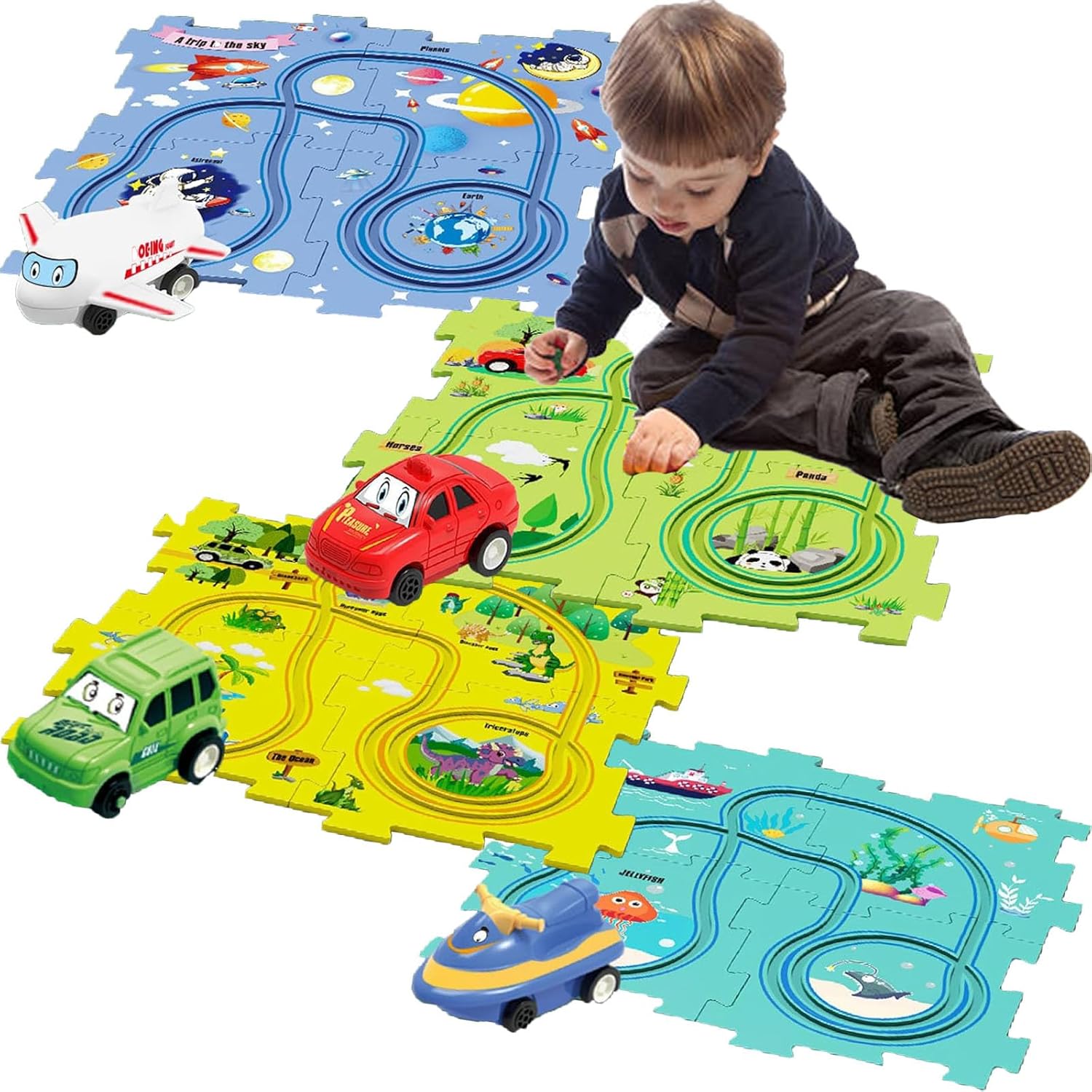 Puzzle Racer Kids Car Track Set, Nukids Puzzle Racer, Puzzlerace Kids Car Track Set
