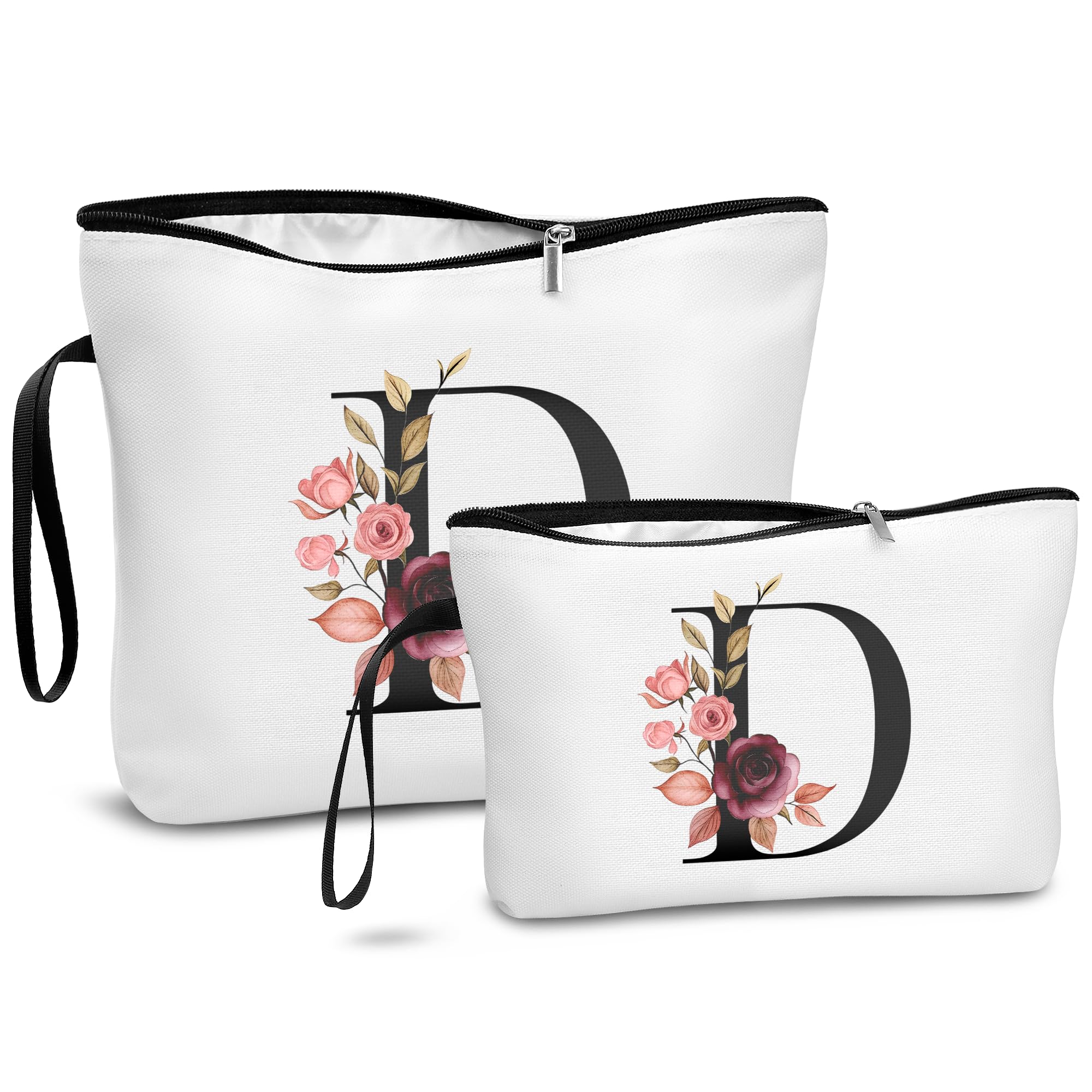 DBPBToU Geschenke für Frauen, Kosmetiktasche Personalisiert Damen, Personalisierte Geschenke Frauen, 2 Set Kulturtasche Damen Muttertagsgeschenk (D)