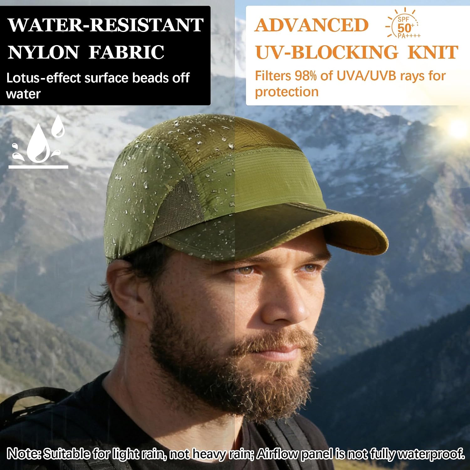 Foldable Quick Dry Baseball Cap Lightweight UPF 50+ Unisex Running Hat image 5