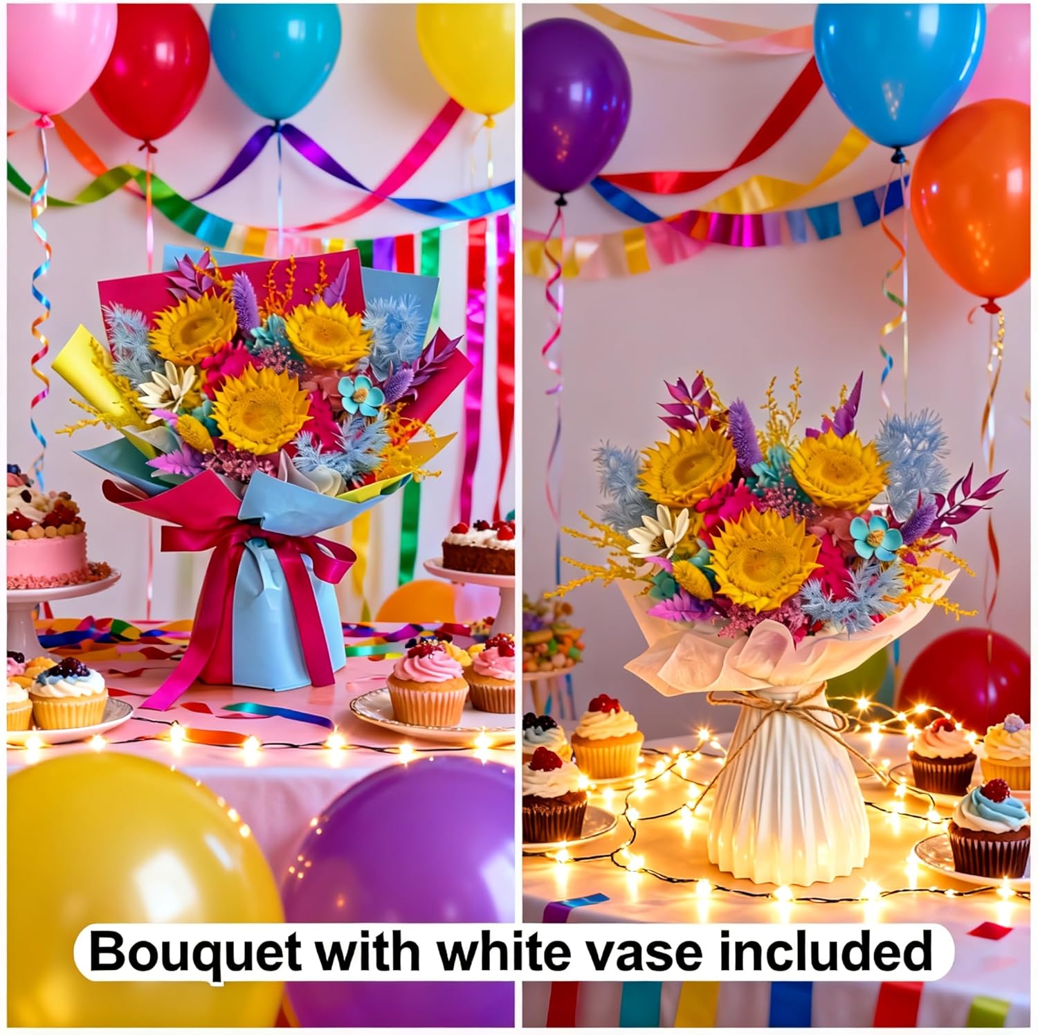 Preserved Sunflower Bouquet with Vase - Real Forever Flowers Gift for Mom, Wife, Women | 3-Year Lasting Floral Arrangement for Birthday, Anniversary, Mother’s Day, Graduation, Sympathy - Image 4