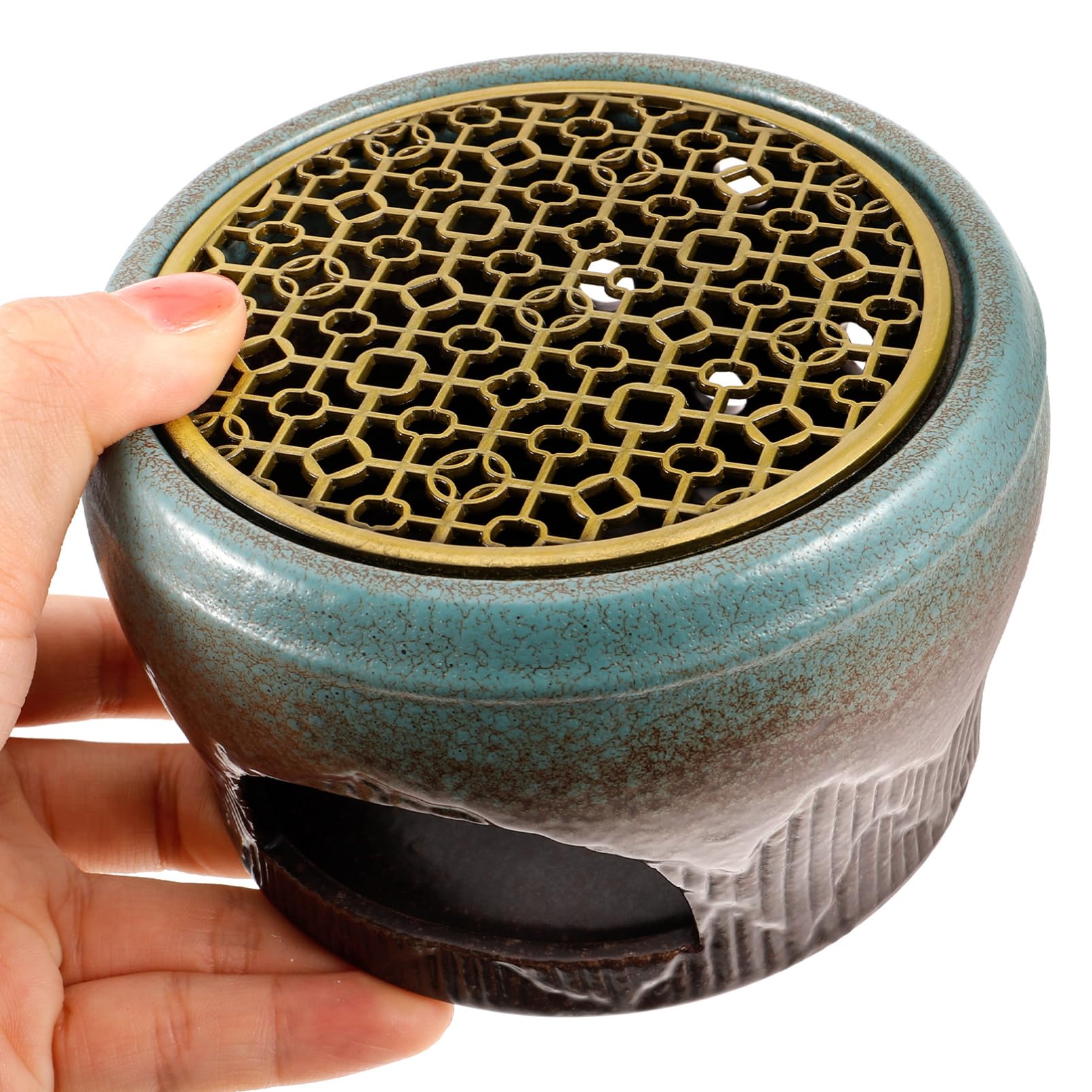 Calentador de Tetera de Cerámica y Cobre, Base para Té