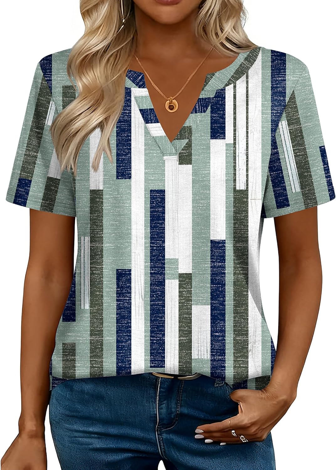 Zeagoo Womens Tops Short Sleeve V Neck Tee Shirts Cute Dressy Casual Clothing Business Work Blouse - Image 4