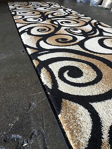 Miniatura 5 de Tapete color verde diseño Bellagiio 341 (8 pies x 10 pies 6 pulgadas), Poliéster & Mezcla de poliéster, Negro