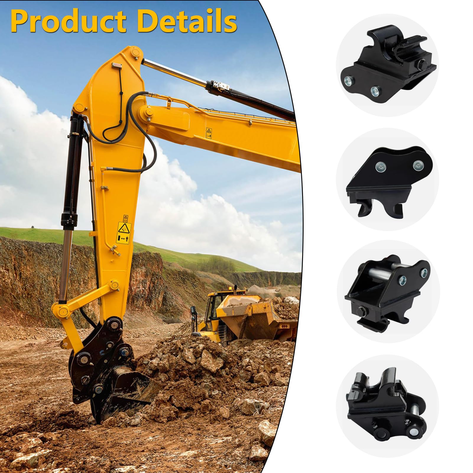 Mini Bagger Schnellwechsler, mechanisch für 0,8–2 Tonnen Bagger, Heavy-Duty Schnellkupplung für Löffel, Hammer und andere Anbaugeräte. Einfache Montage und schneller Werkzeugwechsel