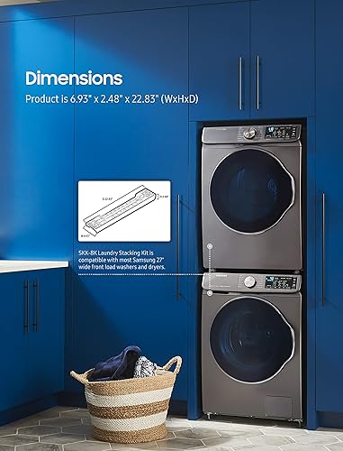 Miniatura 4 de Samsung SKK8K - Kit de apilamiento de 27 pulgadas y almohadillas antivibración para lavadora Ideaworks JB6368, paquete de 1, negro, 4 unidades