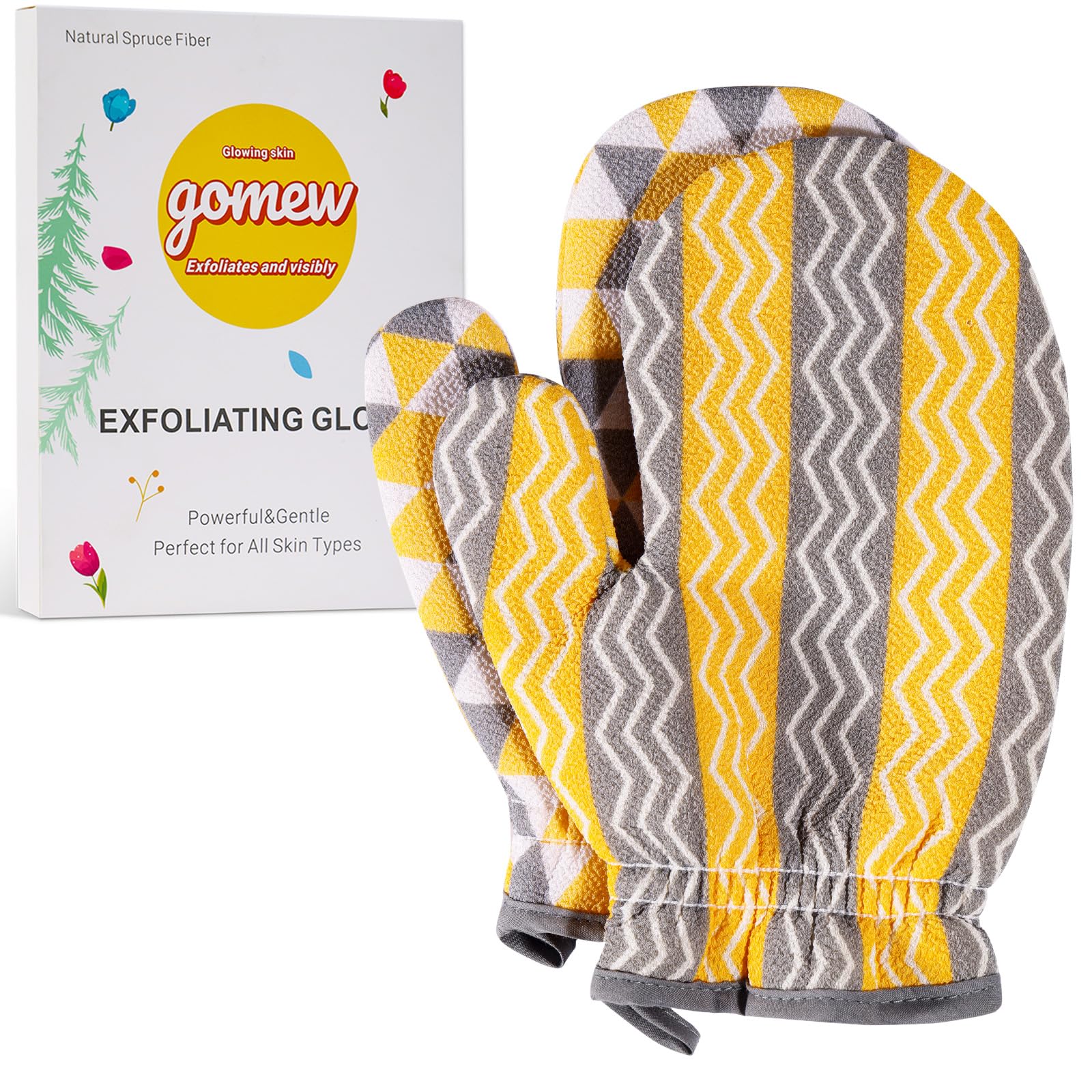 Gomew Exfoliating Gloves (2PC), Premium Korean Spruce