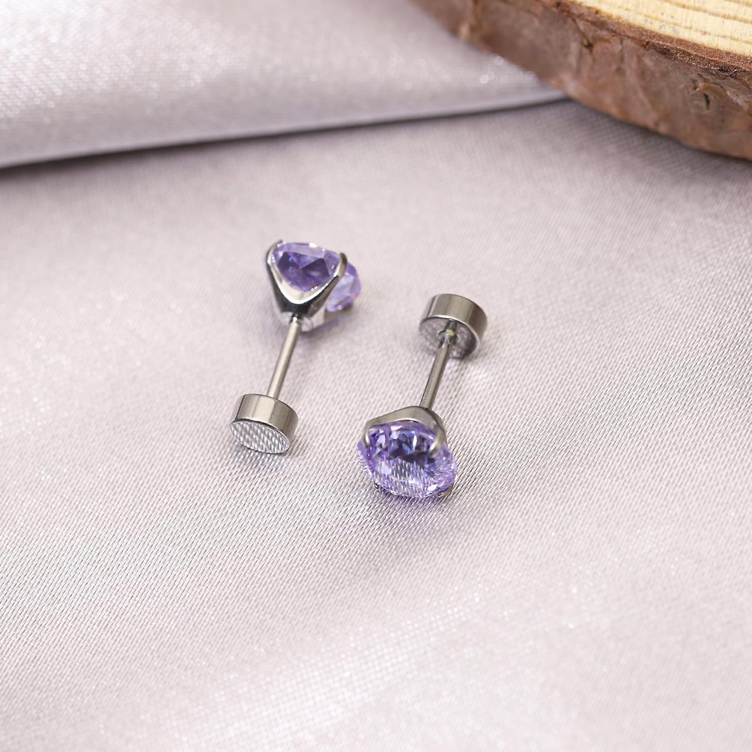 BLISI Hypoallergenic Implant Grade Titanium Silver Stud Earrings - F136/G23 Titanium 6mm Brilliant Cut Cubic Zirconia (CZ) Sparkling Fireworks Design, Sensitive Ears Safe Jewelry for Women & Men - Image 7